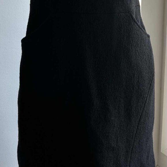 Zara Collection Black Textured Wool Mock-Neck Shift Dress with Pockets – EU L - Picture 4 of 12